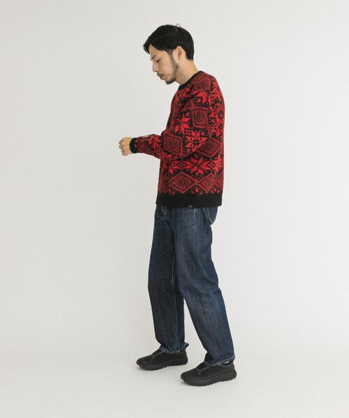 EKAL（エカル）の「ノルディックニットプルオーバー（ニット/セーター・メンズ・ブラウン/レッド・M/L）」の20枚目の写真