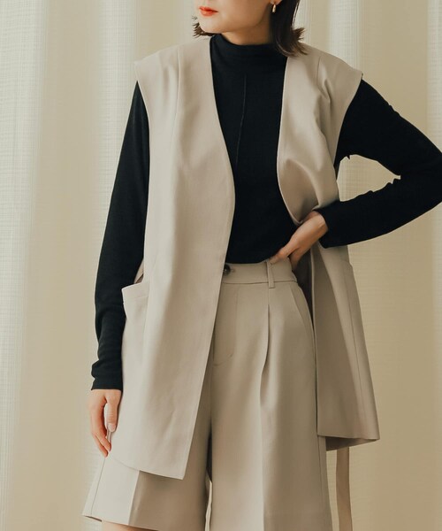 SENSE OF PLACE by URBAN RESEARCH(センスオブプレイスバイアーバンリサーチ)の「センタープレスバミューダパンツ(その他パンツ・レディース・MOCHA/GREIGE/CHARCOAL・S/M)」の5枚目の写真