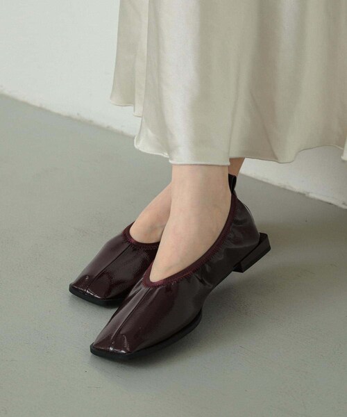 SENSE OF PLACE by URBAN RESEARCH（センスオブプレイスバイアーバンリサーチ）の「スクエアトゥフラットシューズ（バレエシューズ・レディース・GOLD/BLACK/BORDEAUX・S/M/L）」の21枚目の写真