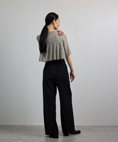 ROPE'（ロペ）の「ワンタックストレートワイドパンツ【REGGIANI（レッジアーニ）】（その他パンツ・レディース・ブラック/ベージュ・36/38/40）」の14枚目の写真