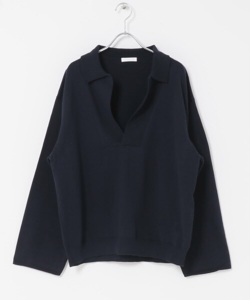 かぐれ(カグレ)の「UNDECORATED LINEN/COTTON BIG KNIT TOP(ニット/セーター・レディース・D.NAVY/OFF WHITE・0)」の18枚目の写真