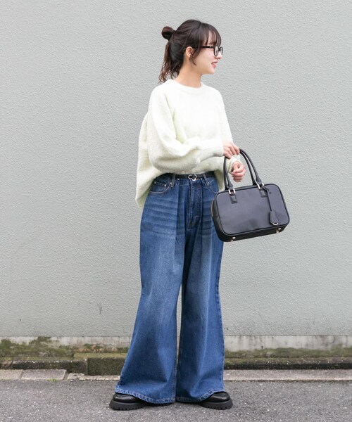 ITEMS URBANRESEARCH（アイテムズ アーバンリサーチ）の「ベルト付ワイドデニム（デニムパンツ・レディース・BLU/BLK・S/M）」の21枚目の写真