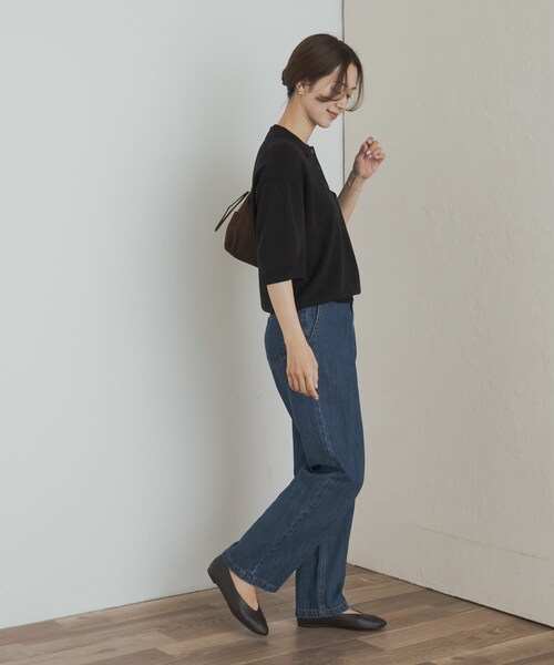 URBAN RESEARCH DOORS(アーバンリサーチドアーズ)の「ニットポロシャツ(ポロシャツ・レディース・BLACK/CHARCOAL/Y.KHAKI・M)」の10枚目の写真