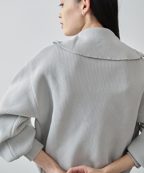 VIS（ビス）の「Wジップハイネックニットカーディガン（カーディガン/ボレロ・レディース・ライトグレー/ネイビー/レッド系・F）」の15枚目の写真