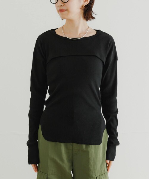 URBAN RESEARCH(アーバンリサーチ)の「『別注』Healthknit×URBAN RESEARCH レイヤードカットソー(Tシャツ/カットソー・レディース・BLACK/WHITE・FREE)」の11枚目の写真
