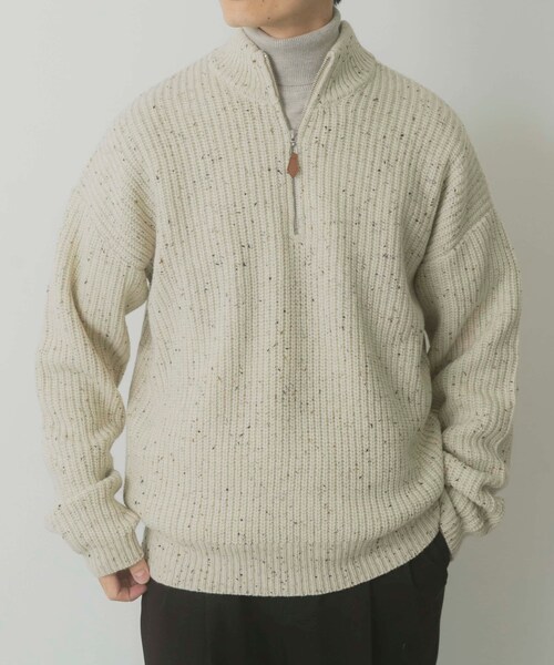 ITEMS URBANRESEARCH(アイテムズ アーバンリサーチ)の「ウール混 ハーフジップ モックネックニット(ニット/セーター・メンズ・WHT/NVY/BLK・M/L)」の10枚目の写真