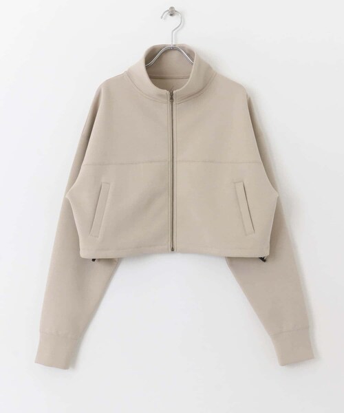 URBAN RESEARCH Sonny Label（アーバンリサーチサニーレーベル）の「SLAB　Stand Short Blouson（スウェット・レディース・グレージュ/チャコール・FREE）」の3枚目の写真