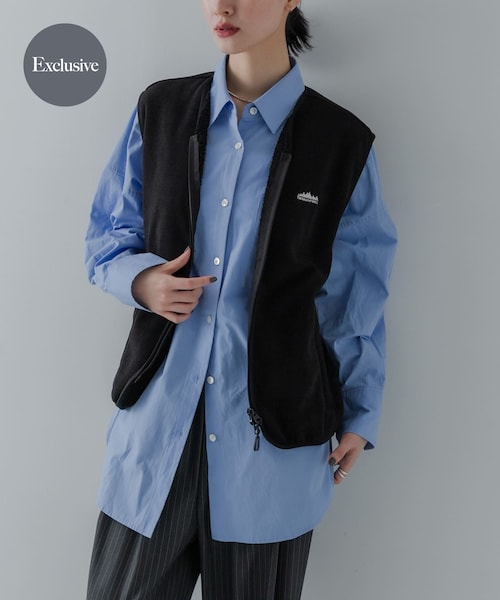 URBAN RESEARCH（アーバンリサーチ）の「『別注』THOUSAND MILE×URBAN RESEARCH　KNIT FREECE ZIP VEST（ベスト・レディース・OFF WHITE/BORDEAUX/BLACK・FREE）」の4枚目の写真