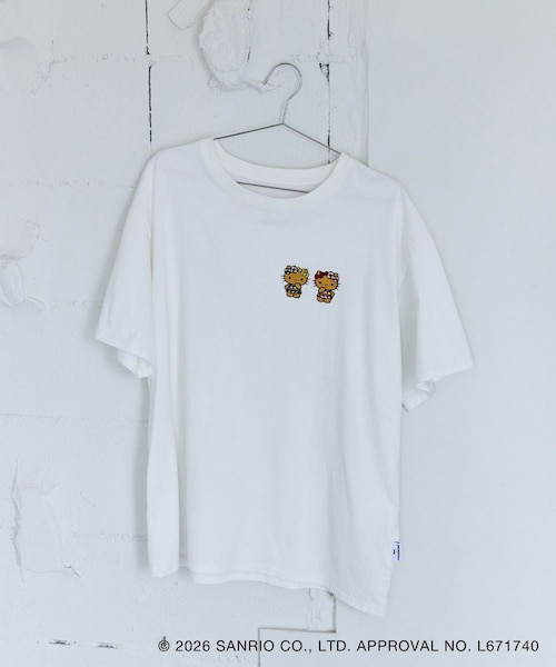 VIS(ビス)の「【HELLO KITTY×VIS】日焼けデザイン ハローキティビッグTシャツ(Tシャツ/カットソー・レディース・チャコール/ホワイト系・F)」の21枚目の写真