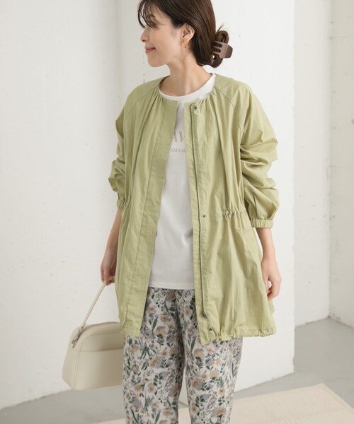 URBAN RESEARCH DOORS（アーバンリサーチドアーズ）の「ギャザーノーカラーブルゾン（ブルゾン・レディース・L.KHAKI/NAVY・M）」の8枚目の写真