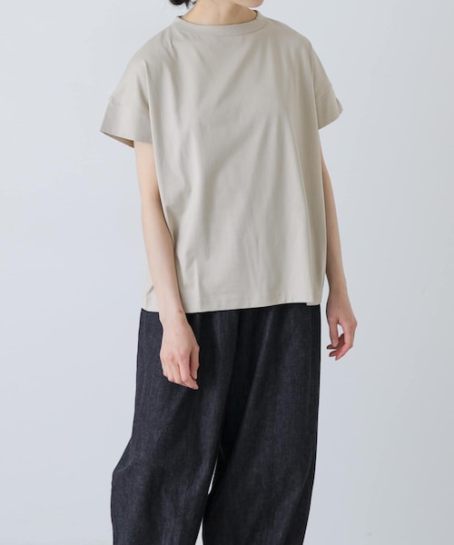 かぐれ(カグレ)の「handvaerk BOTTLE NECK SHORT-SLEEVE T-SHIRT(Tシャツ/カットソー・レディース・IRON/FOAM/LIME GREEN・S)」の2枚目の写真