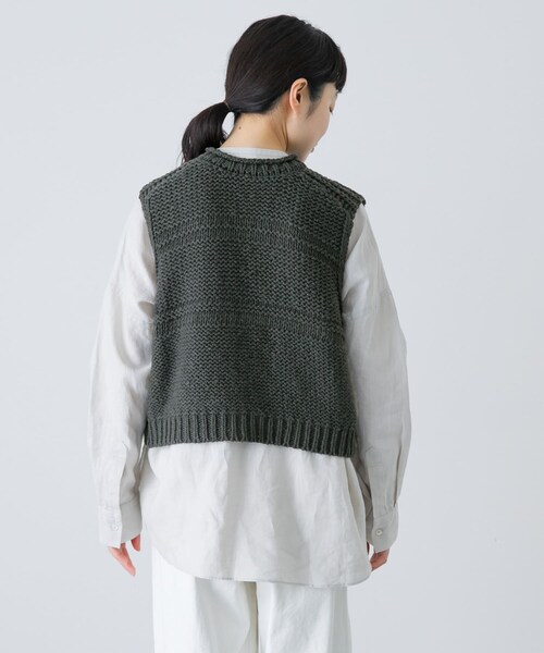 かぐれ（カグレ）の「2WAY綿麻ニットベスト（ベスト・レディース・IVORY/INK BLACK・Free）」の19枚目の写真