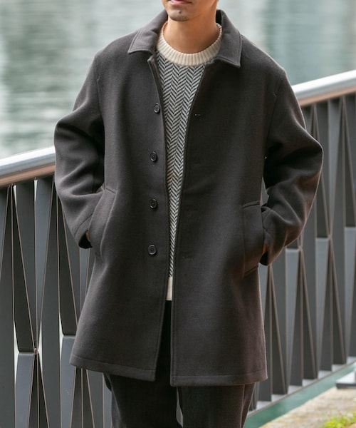 URBAN RESEARCH ROSSO(アーバンリサーチロッソ)の「『XLサイズあり』light meltonステンカラーコート(ステンカラーコート・メンズ・BLACK/NAVY/CHARCOAL/BROWN・M/L/XL)」の2枚目の写真