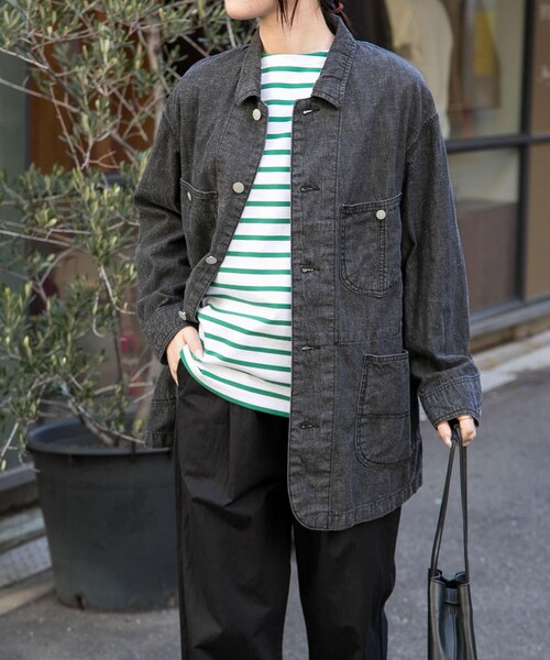 URBAN RESEARCH DOORS(アーバンリサーチドアーズ)の「FORK&SPOON 綿麻デニムカバーオール(カバーオール・レディース・BLACK/ONEWASH・1)」の13枚目の写真