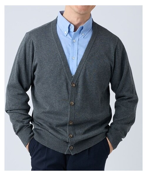 nissen（ニッセン）の「ニットカーディガン（カーディガン/ボレロ・メンズ・グリーン系/ネイビー/チャコール/黒/カーキ/グレージュ/ダークブルー・M/L/LL/3L/4L/5L/6L/8L/10L）」の22枚目の写真