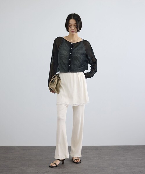 ADAM ET ROPE'（アダムエロペ）の「【Angie La La for SALON】GENTLE intimate レギンススカート（その他パンツ・レディース・チャコール/ホワイト・F）」の18枚目の写真