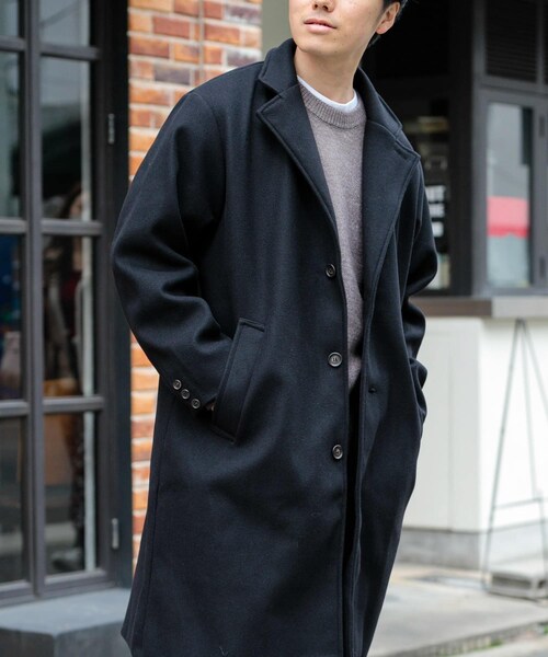 ITEMS URBANRESEARCH（アイテムズ アーバンリサーチ）の「ウールライクメルトン チェスターコート（チェスターコート・メンズ・MOC/BLK/KHK・M/L）」の5枚目の写真