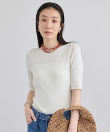 ADAM ET ROPE' | ハイウェットテレコ2WAYネックT(Tシャツ/カットソー)