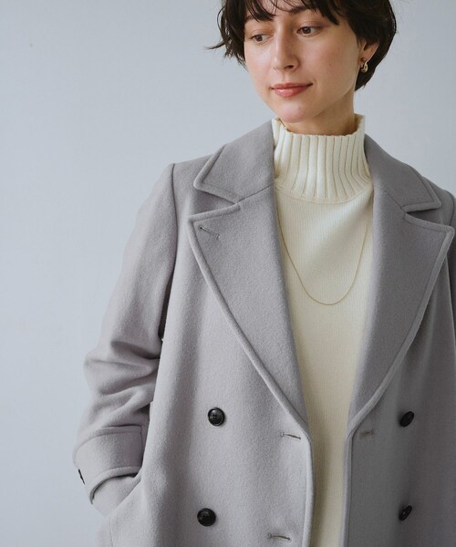 ROPE' PICNIC（ロペピクニック）の「JAPAN FABRIC ダブルチェスターコート/一部WEB限定カラー（チェスターコート・レディース・ブラック/グレー/グレー系/ベージュ系・F）」の22枚目の写真