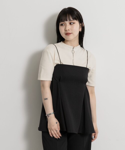 THE GOODLAND MARKET（ザグッドランドマーケット）の「&her　Tack Cami（Tシャツ/カットソー・レディース・WHITE/BLACK/GRAY・one）」の13枚目の写真