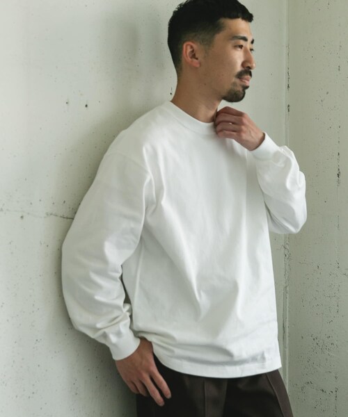 URBAN RESEARCH DOORS(アーバンリサーチドアーズ)の「10.5オンス ヘビーウェイトロングスリーブTシャツ(Tシャツ/カットソー・メンズ・WHITE/ASH GRAY/INK BLACK/PURPLE・M/L)」の8枚目の写真