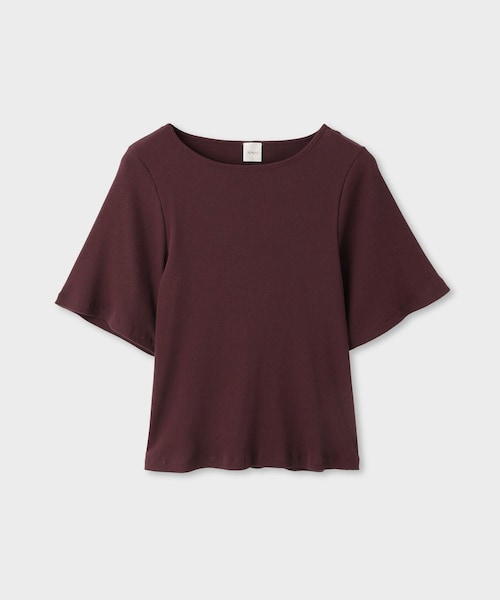 ROPE'(ロペ)の「【一部店舗限定】【REALM(レルム)】HALF-SLEEVE T-SHIRT|5分袖カットソー 26SS(ニット/セーター・レディース・ブラック/オフホワイト/ワイン・38)」の3枚目の写真