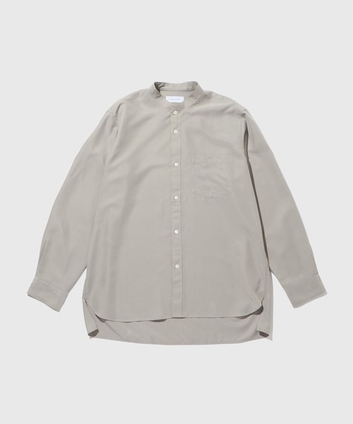 ADAM ET ROPE'（アダムエロペ）の「スエードタッチ レーヨンバンドカラーシャツ（シャツ/ブラウス・レディース・ブラック/ライトグレー/キナリ/ピンク系・L/M）」の5枚目の写真