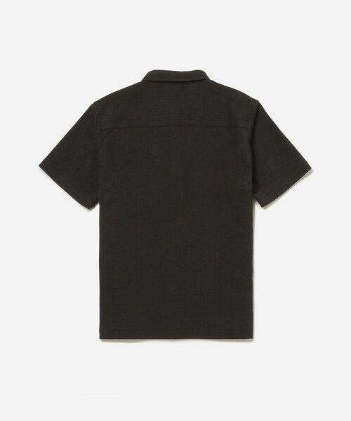 Saturdays NYC（サタデーズ ニューヨークシティ ）の「Bruce Double Layer Crinkle Short Sleeve Shirt（シャツ/ブラウス・メンズ・ブラック/オフホワイト・L/M/S/XL/XS）」の12枚目の写真