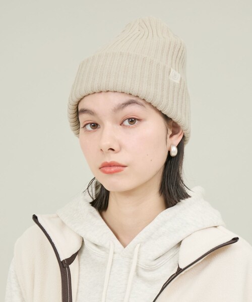 ROPE' PICNIC（ロペピクニック）の「リブニットワッチ（ニットキャップ/ビーニー・レディース・ブラック/ベージュ系/ライトグリーン・F）」の4枚目の写真