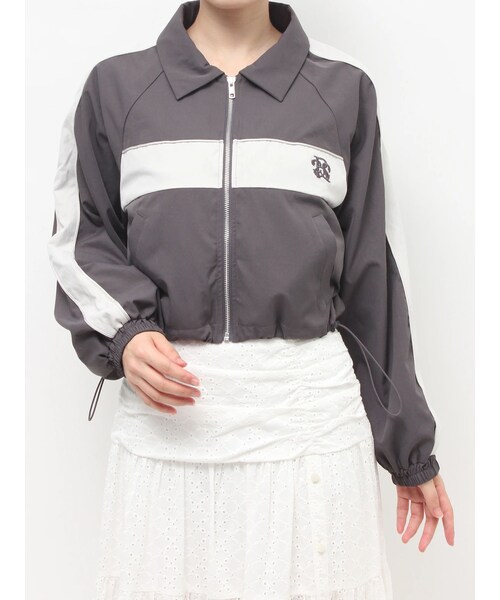 RESEXXY（リゼクシー）の「バイカラーパイピングブルゾン（ブルゾン・レディース・チャコールグレー/ピンク/ブルー・F）」の4枚目の写真