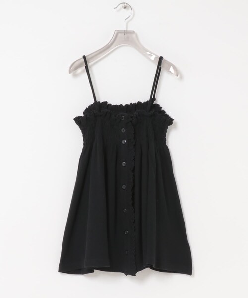URBAN RESEARCH（アーバンリサーチ）の「crinkle crinkle crinkle　SHIRRING GATHER CAMI（キャミソール・レディース・IVORY/BLACK・Free）」の2枚目の写真