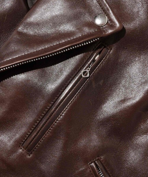 ADAM ET ROPE'（アダムエロペ）の「【AURALEE/オーラリー】HEAVY LAMB LEATHER RIDERS JACKET（ライダースジャケット・メンズ・ダークブラウン・4/5）」の13枚目の写真