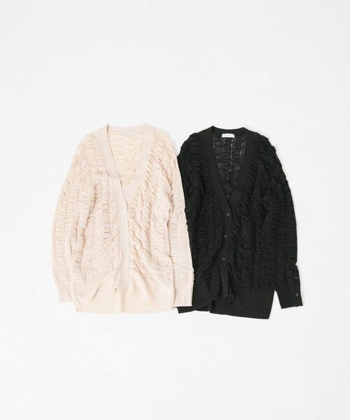 LAATO（ラート）の「fukure cardigan（カーディガン/ボレロ・レディース・クリーム/インク・FREE）」の4枚目の写真