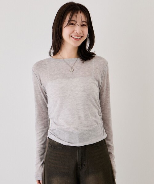 Jayro（ジャイロ）の「サイドギャザープルオーバー（Tシャツ/カットソー・レディース・ブラック/グレー/ホワイト系・M）」の11枚目の写真