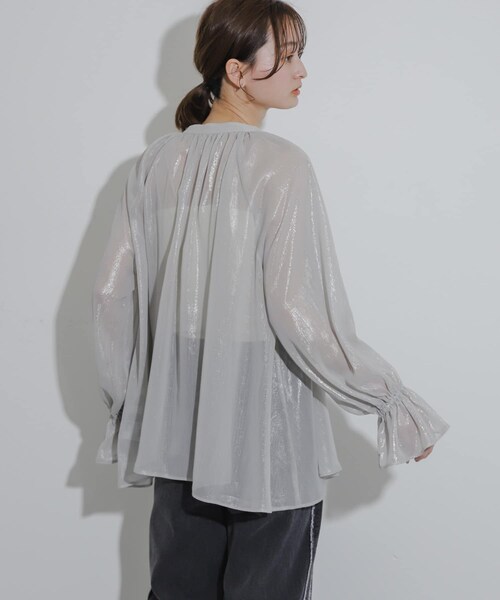 SENSE OF PLACE by URBAN RESEARCH(センスオブプレイスバイアーバンリサーチ)の「ハクプリントブラウス(シャツ/ブラウス・レディース・L.BLUE/BEIGE/GRAY・one)」の10枚目の写真