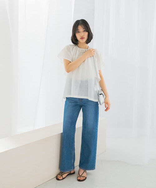 URBAN RESEARCH ROSSO（アーバンリサーチロッソ）の「コットンシルクフレアスリーブブラウス（シャツ/ブラウス・レディース・sax/off/red・FREE）」の11枚目の写真