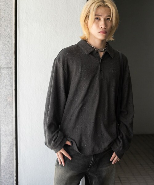 SENSE OF PLACE by URBAN RESEARCH（センスオブプレイスバイアーバンリサーチ）の「シアーペイズリーポロシャツ（ポロシャツ・メンズ・IVORY/CHARCOAL/BROWN・M/L）」の22枚目の写真