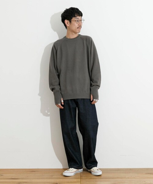 THE GOODLAND MARKET（ザグッドランドマーケット）の「KEIMEN　KM-Crewneck Knit（ニット/セーター・メンズ・Gray/Black/Green・M/L/XL）」の19枚目の写真