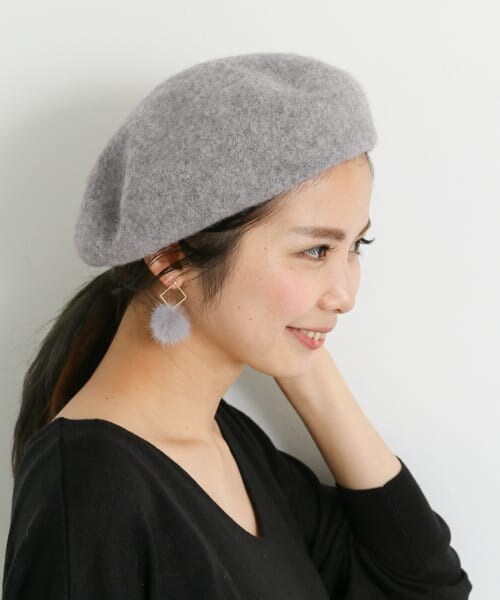 URBAN RESEARCH Sonny Label（アーバンリサーチサニーレーベル）の「リブ付きウールベレー帽∴（ハンチング/ベレー帽・レディース・ネイビー/ブラック/グレー/レッド・one）」の8枚目の写真