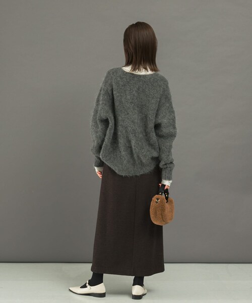 URBAN RESEARCH ROSSO（アーバンリサーチロッソ）の「ウール混ブークレストレートスカート（スカート・レディース・BLUE/CAMEL/CHARCOAL・36/38）」の9枚目の写真