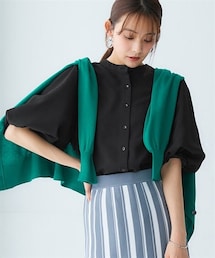 nissen | ボリューム袖バンドカラーシャツ(シャツ/ブラウス)