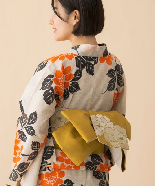 URBAN RESEARCH ROSSO（アーバンリサーチロッソ）の「婦人帯 牡丹柄（着物・レディース・金茶・Free）」の3枚目の写真