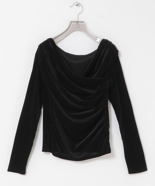 URBAN RESEARCH(アーバンリサーチ)の「ベロアオフショルドレープカットソー(Tシャツ/カットソー・レディース・OFF WHITE/BLACK・Free)」の19枚目の写真