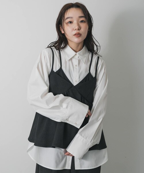 SENSE OF PLACE by URBAN RESEARCH（センスオブプレイスバイアーバンリサーチ）の「レイヤードデザインビスチェ（その他トップス・レディース・BLACK/BROWN・One）」の5枚目の写真