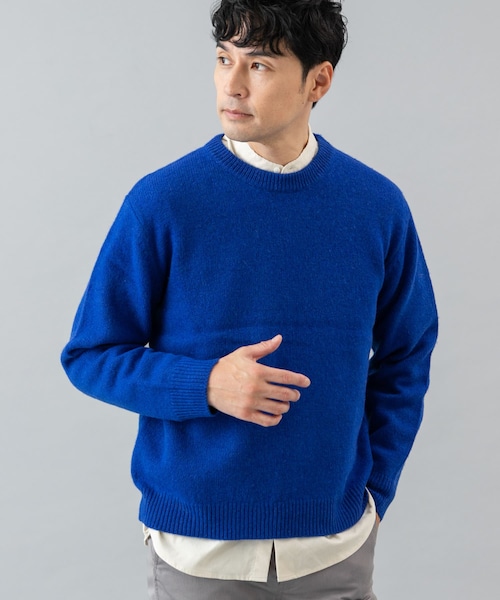 URBAN RESEARCH ROSSO（アーバンリサーチロッソ）の「『XLサイズあり』シェットランドウールクルーネックニット（ニット/セーター・メンズ・NAVY/BLACK/GRAY/GREIGE/KHAKI/GREEN/WHITE/ROYAL BLUE/INDIGO/MASTARD/WINE/LAVENDER・S/M/L/XL）」の9枚目の写真