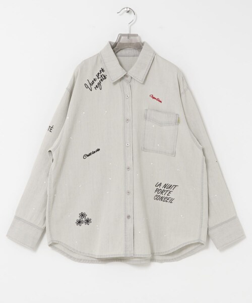 URBAN RESEARCH（アーバンリサーチ）の「『別注』PICCADILLY×URBAN RESEARCH　刺繍デニムシャツ（シャツ/ブラウス・レディース・LT GRAY/LT INDIGO・Free）」の4枚目の写真