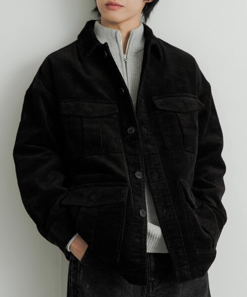 SENSE OF PLACE by URBAN RESEARCH（センスオブプレイスバイアーバンリサーチ）の「『セットアップ対応』 ヘビーコーデュロイBDUジャケット（ミリタリージャケット・メンズ・GRAY/BLACK/NAVY・M/L）」の6枚目の写真