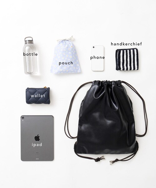 URBAN RESEARCH Sonny Label（アーバンリサーチサニーレーベル）の「エンボスロゴナップサック（バックパック/リュック・レディース・ブラック/アイボリー・one）」の21枚目の写真