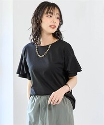 nissen | 大きいサイズ 二重袖フレアスリーブプルオーバー（接触冷感・UVカット・吸汗速乾）(Tシャツ/カットソー)