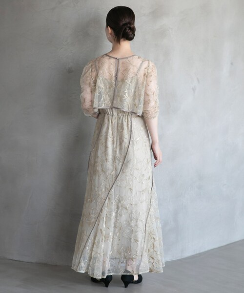 URBAN RESEARCH ROSSO（アーバンリサーチロッソ）の「エンブロダリーレースレイヤードドレス（ワンピース・レディース・GREEN/BLACK・FREE）」の17枚目の写真